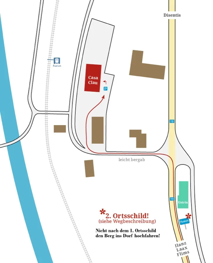 Wegbeschreibung / Route zum Casa Clau
